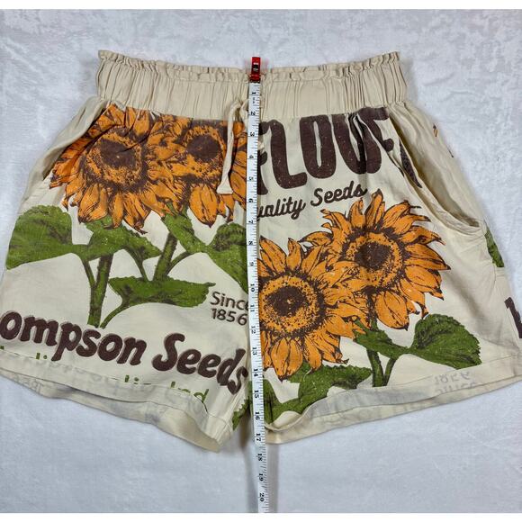 Jaded Gypsy Local Fair 100% Cotton Chic Boho Sunflower Shorts Size L/XL - Picture 4 of 8